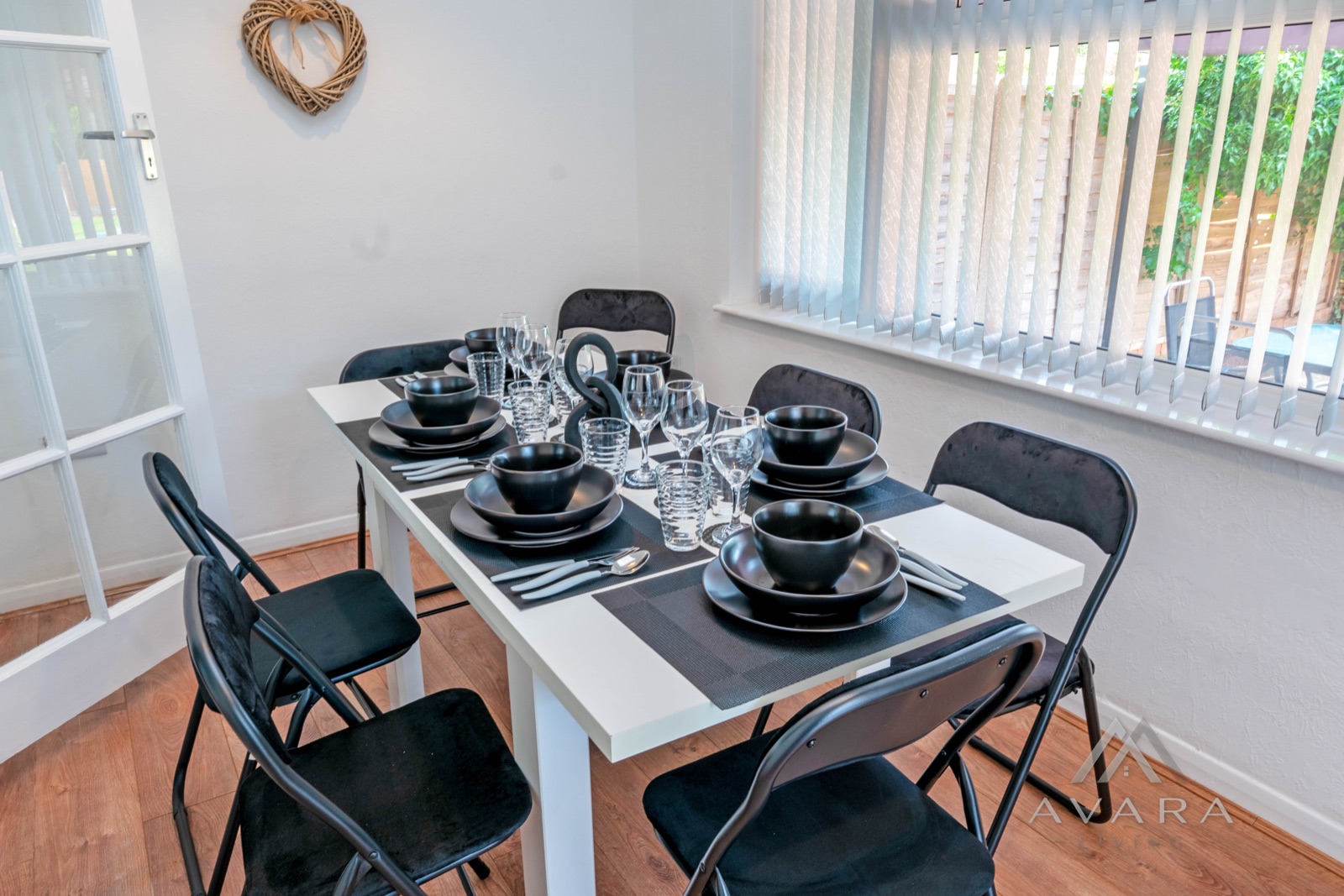 Dining area in luxury serviced accommodation Leicester